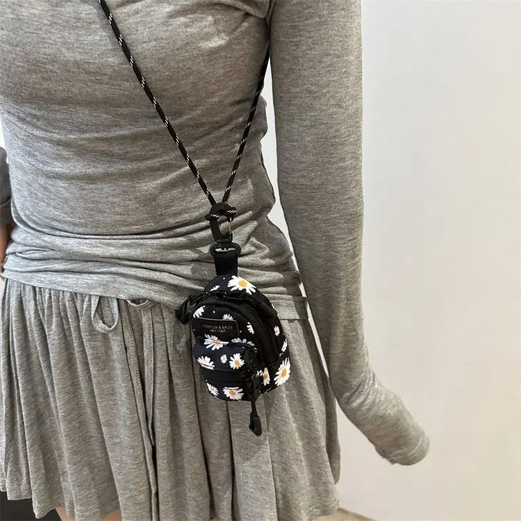 Women Small Bag Mini Lipstick Headphones Trendy Fashionable Pendant Bag Simple Niche Design Fabric Single-shoulder Crossbody Bag