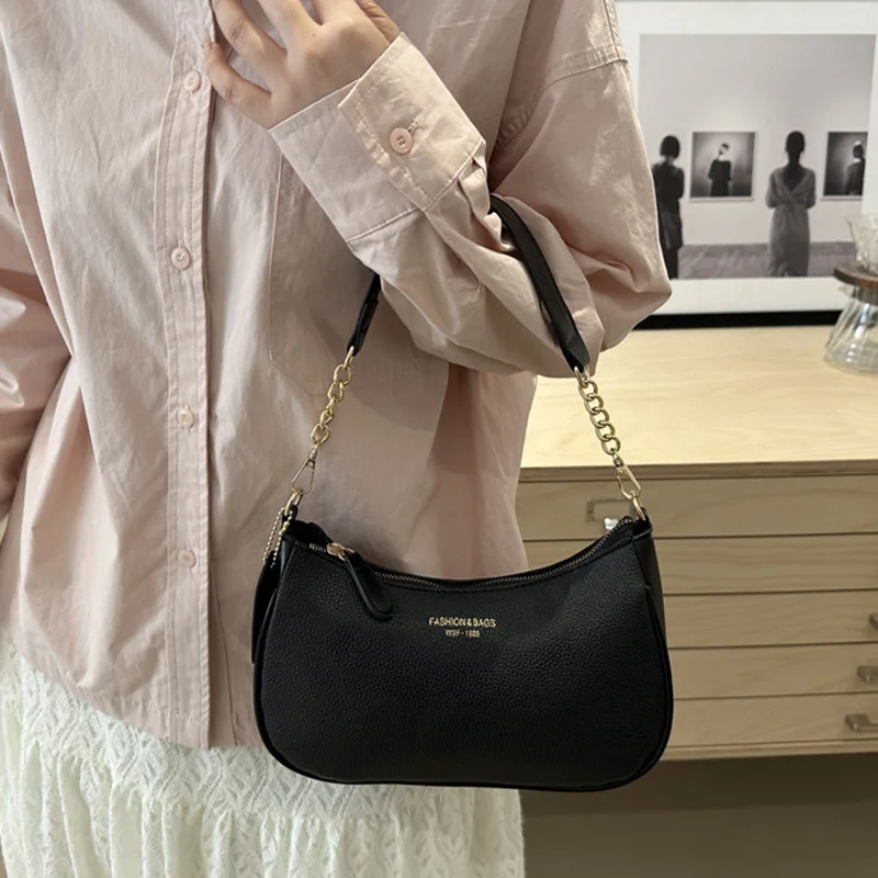Crossbody Bag for Women Adjustable Strap Crescent Shoulder Bag PU Leather Zipper Closure Casual Handbag for Work Travel