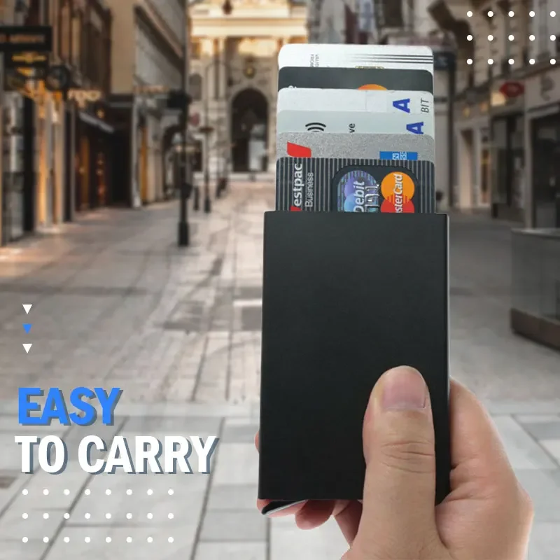 ID Bank Credit Card Holder Men's Wallet Anti Rfid Blocking Protected Magic Business Anti-theft Slim Thin Men Money CardHolder
