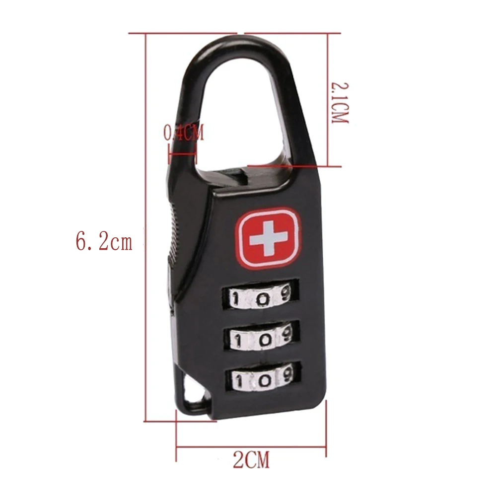 Outdoor Backpack Handbag Zipper Lock Anti Theft Portable Mini Combination Code Number Lock for Travel Backpack Accessories