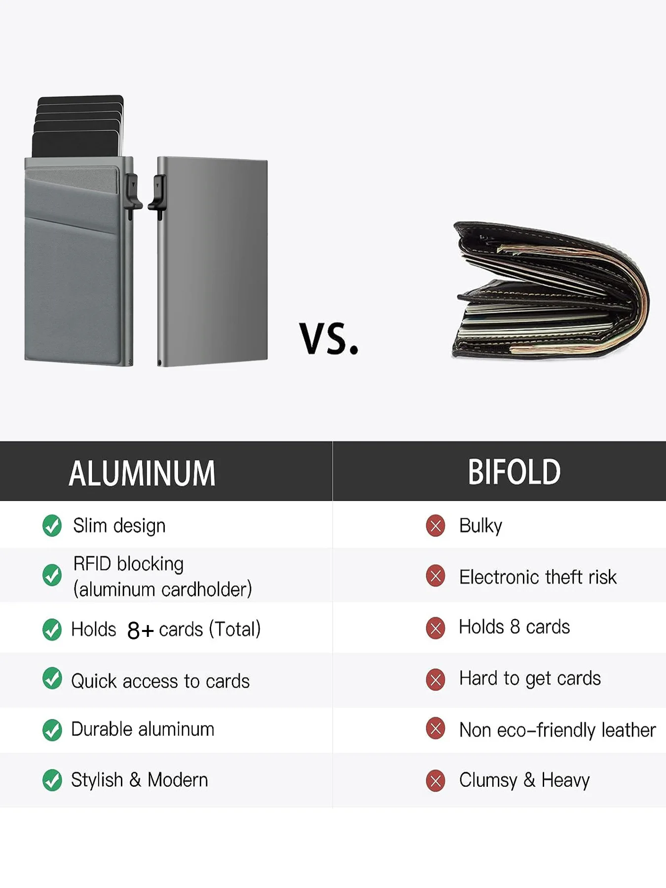 Anti-theft Cards Protectors Card Holder Minimalist Smart Wallet RFID Protection Aluminum Metal Box Cardholder Case Porte Carte