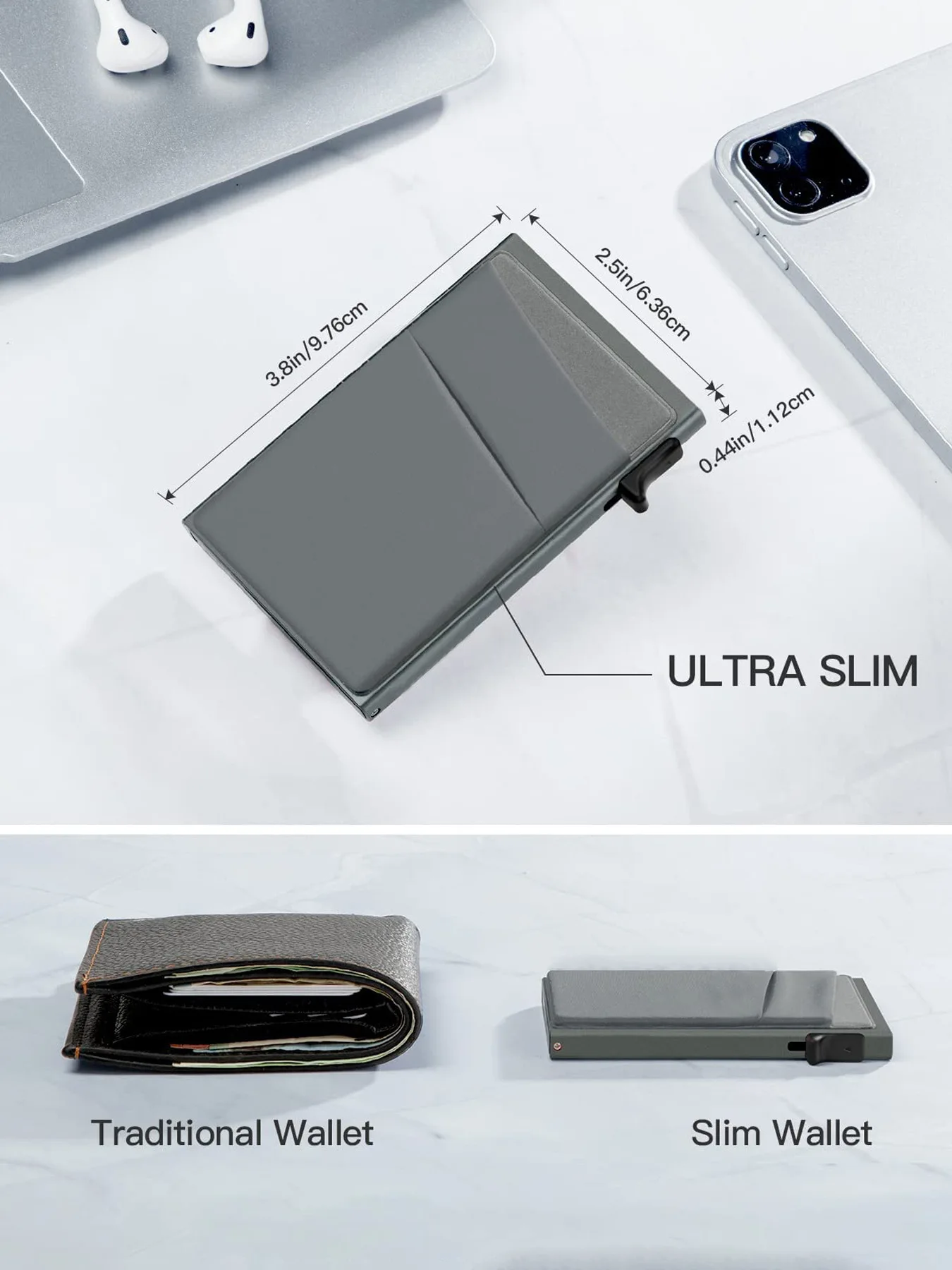 Anti-theft Cards Protectors Card Holder Minimalist Smart Wallet RFID Protection Aluminum Metal Box Cardholder Case Porte Carte