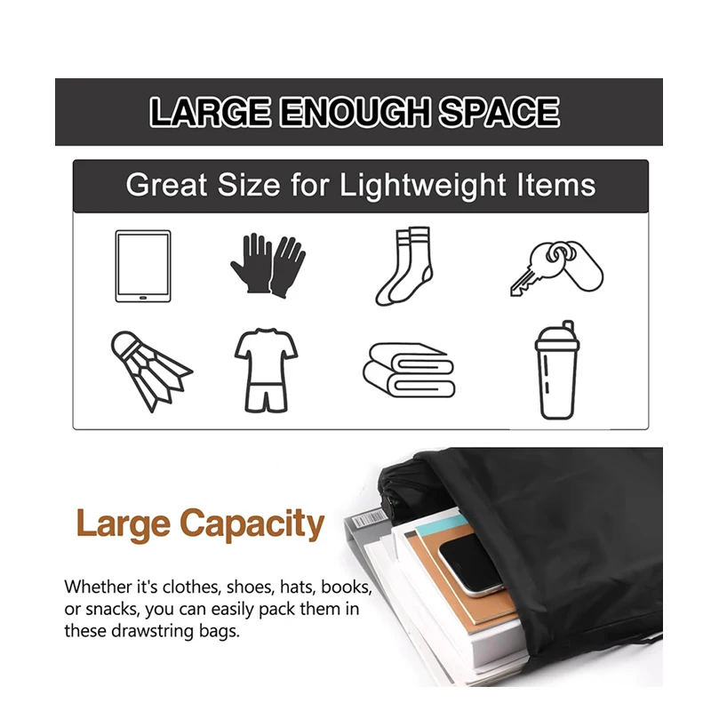 1pcs Unisex Drawstring Backpack Bulk String Sackpack for Men And Women Gym Travel Sports Water Resistant Lightweight