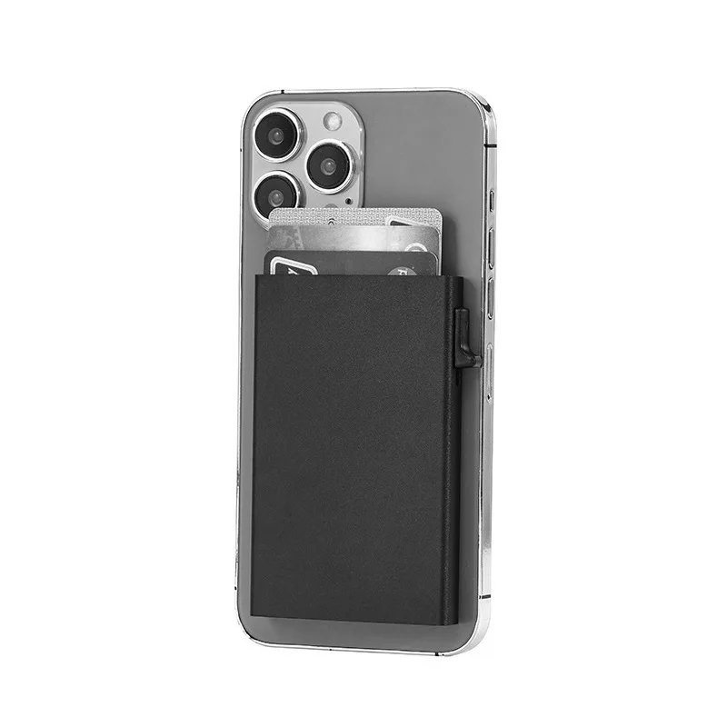 2026 New Arrival RFID Protection Card Box, Magnetic Aluminum Alloy Design, Fashion Pop-Up Card Clip Wallet For Men Women