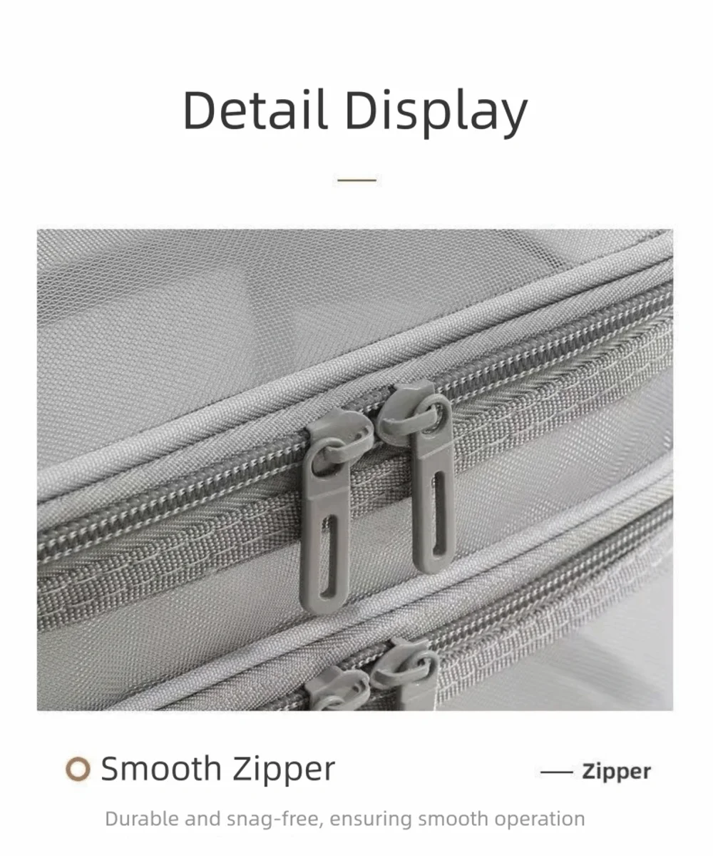 2/3 Layer Portable Transparent Mesh Travel Bag Large Capacity Storage Toiletry Bag 2/3 Layer Makeup Case Toiletries Organization