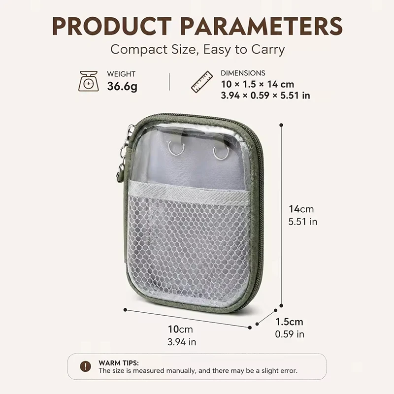 Portable Lipstick Pouch Transparent Touch-Up Cosmetic Pouch Cosmetic Organizer Travel Bluetooth Headphone Charging Cable Pouch