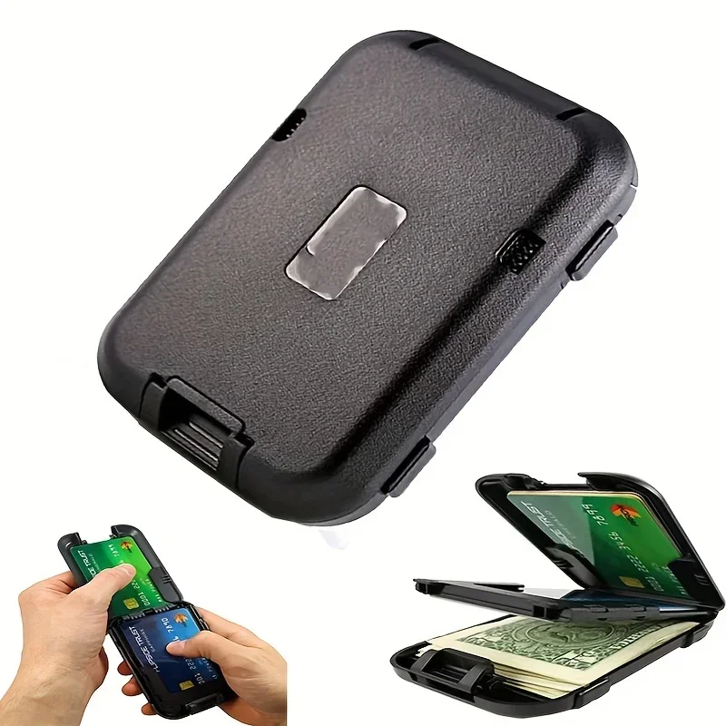 Metal ID Bank Credit Card Holder Wallet Anti RFID Blocking Minimalist Mens Ultra Thin Aluminum Clip Pocket Cash Case