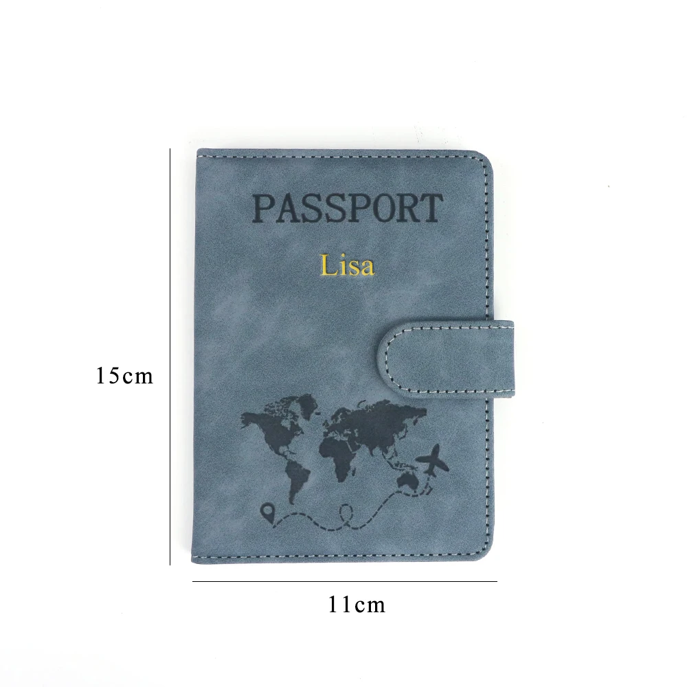 Customized Name PU Magnetic Snap RFID Multi-Functional SIM Card Carrying Case for Passport, Map, Ticket Clip Organizer Bag