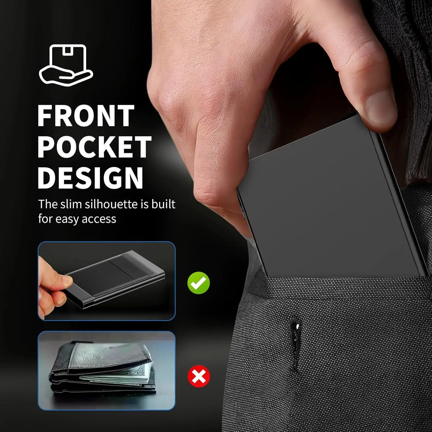 Anti-theft Card Holder RFID Protection Wallet, Aluminum Alloy Design, Lightweight & Theft-resistant for Safe Daily Card Storage