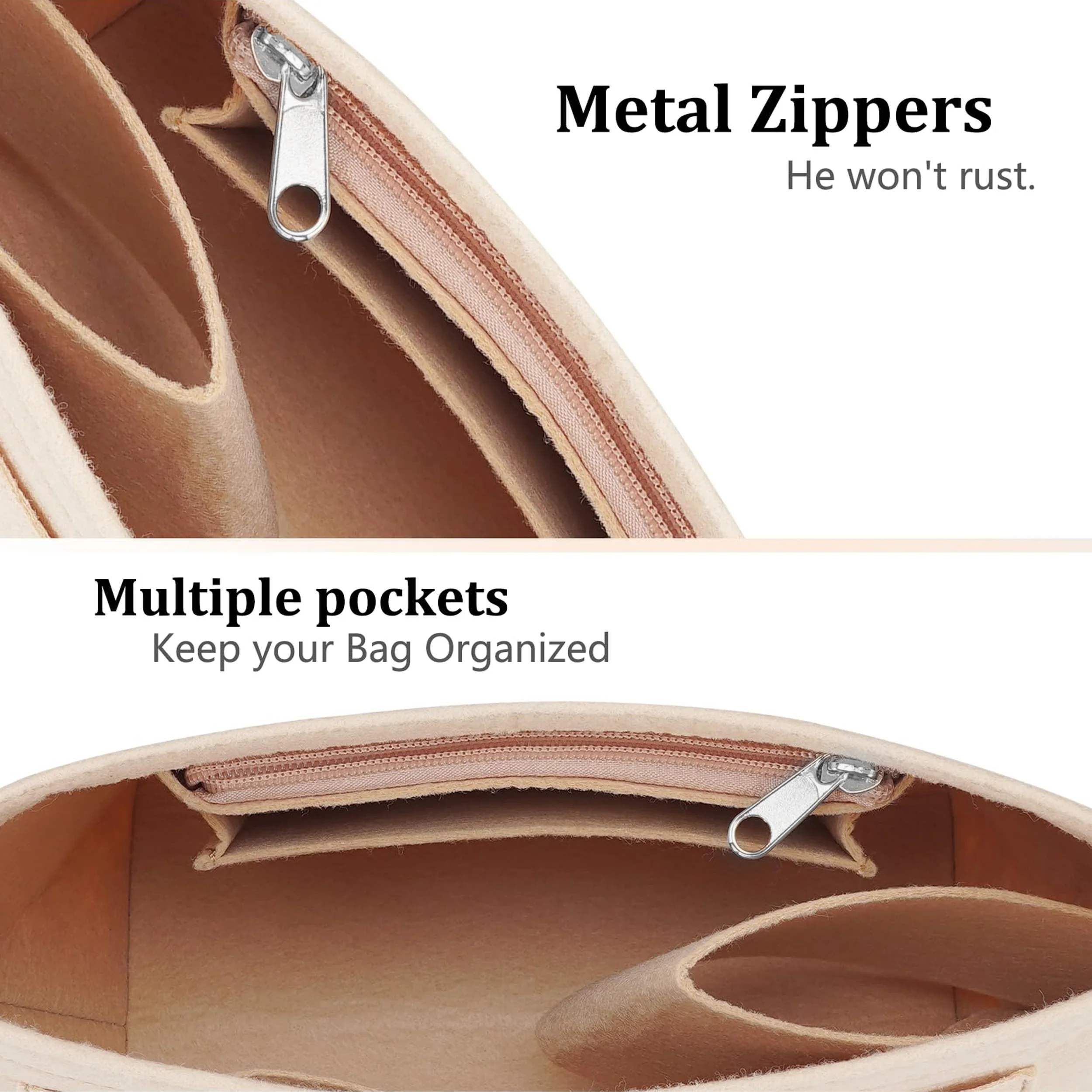 Felt Insert Bag For Longchamp Handbag Liner Bag Felt Cloth Makeup Bag Support Travel Portable Insert Purse Organizer, 4 Size
