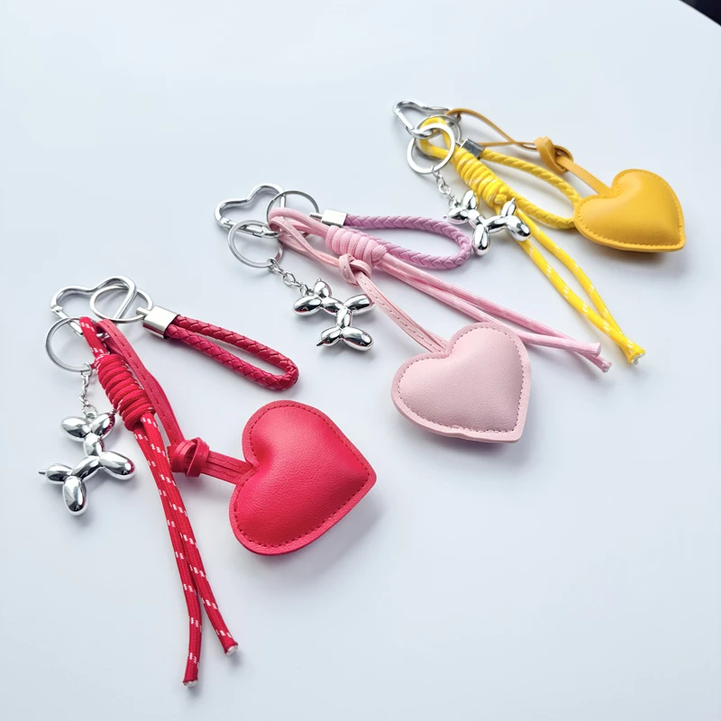 Heart PU Leather Pendant Women Mini Cute Luxury Key Chain Fashion Handbag Pendant Hanging Charm Gift