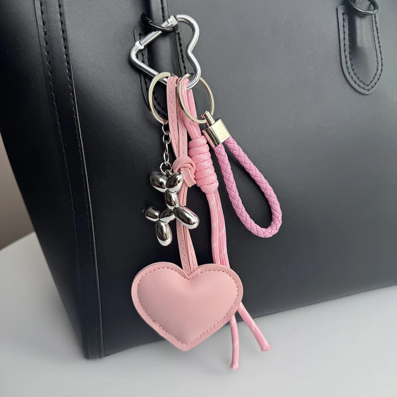 Heart PU Leather Pendant Women Mini Cute Luxury Key Chain Fashion Handbag Pendant Hanging Charm Gift