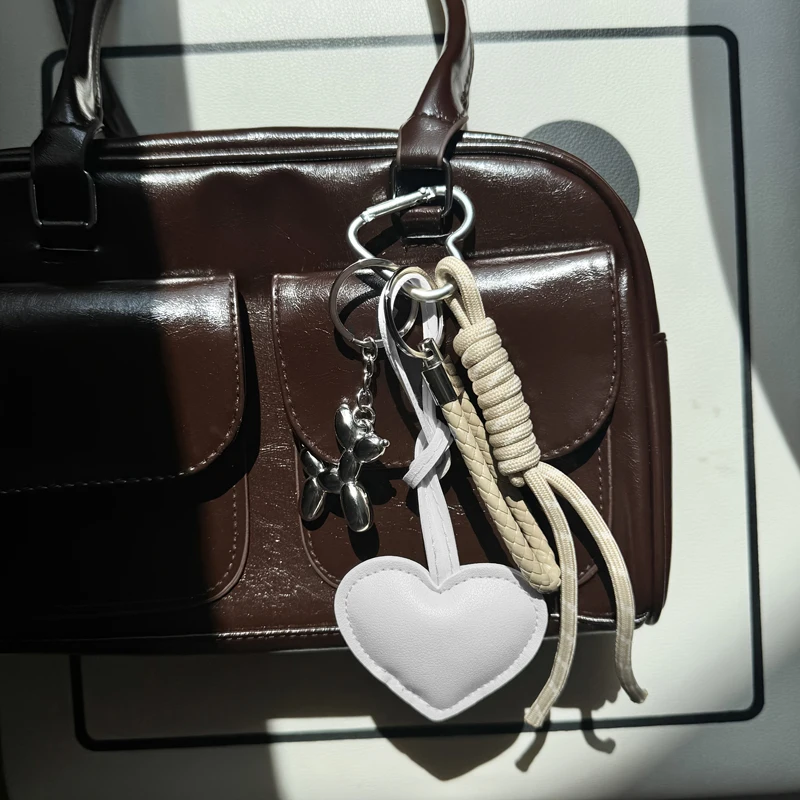 Heart PU Leather Pendant Women Mini Cute Luxury Key Chain Fashion Handbag Pendant Hanging Charm Gift