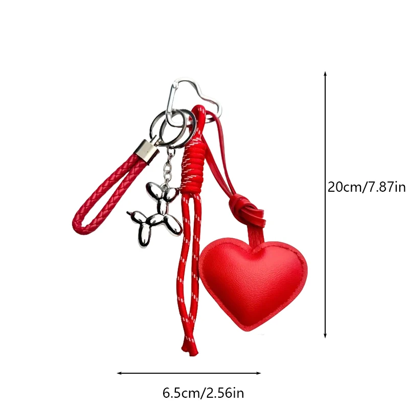 Heart PU Leather Pendant Women Mini Cute Luxury Key Chain Fashion Handbag Pendant Hanging Charm Gift