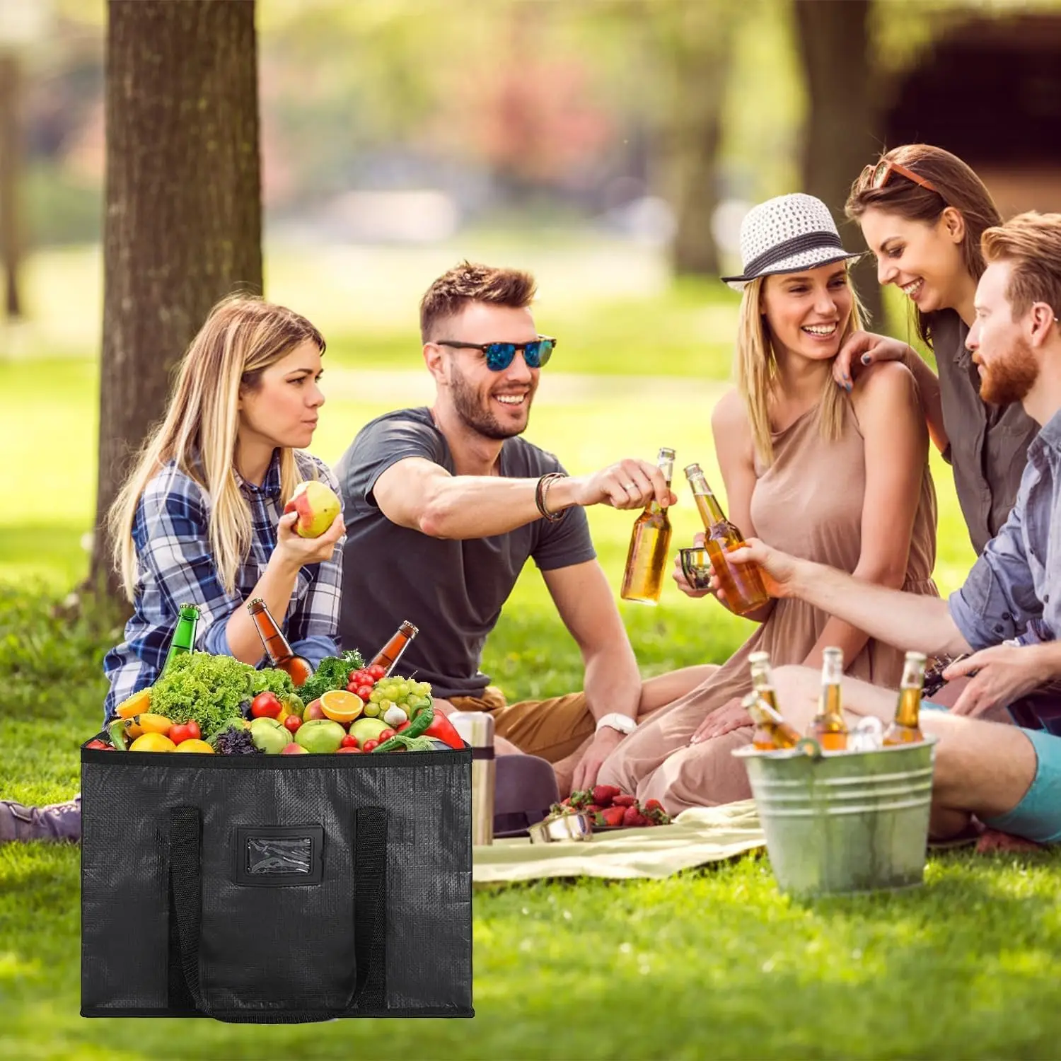 16/28/50/70L Food Delivery Bag Large Thermal Bag for Food Delivery Insulated Cooler Bag Foldable Reusable Grocery Bag Keeps