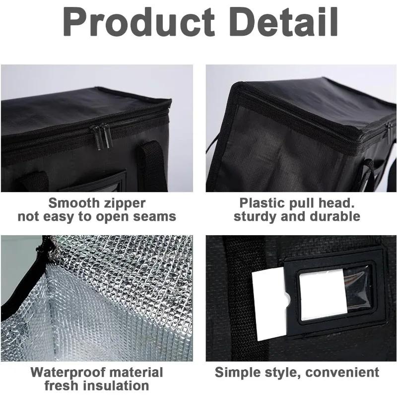 16/28/50/70L Food Delivery Bag Large Thermal Bag for Food Delivery Insulated Cooler Bag Foldable Reusable Grocery Bag Keeps