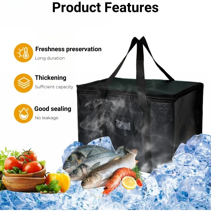 16/28/50/70L Food Delivery Bag Large Thermal Bag for Food Delivery Insulated Cooler Bag Foldable Reusable Grocery Bag Keeps