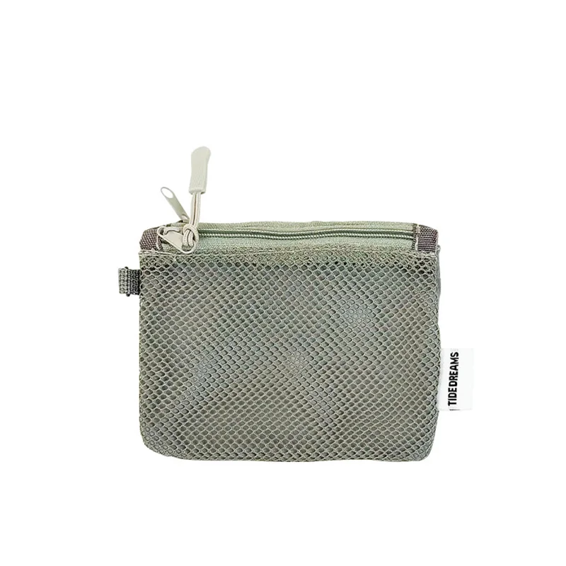 Travel Makeup Storage Bags New Mesh Coin Purse Simple Portable Mini Bag Multi-purpose Square Bag Double-layer Zipper Card Holder