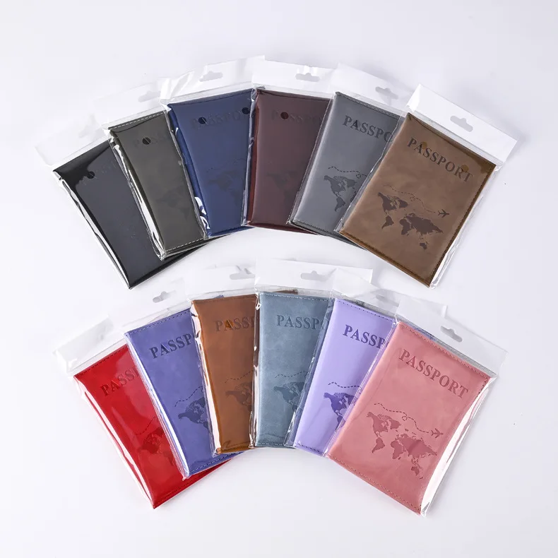 Colorful PU Passport Holder Ticket Passport Covers Travel Passport Protective Cover ID Credit Card Holder Travel Accessories