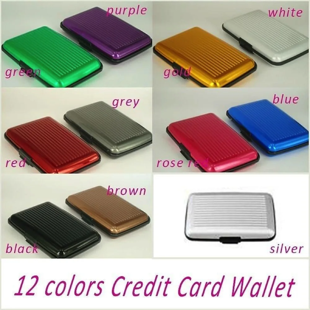 Portable Credit Card Holder Wallet Metal Name Card Holder Waterproof Credit Card Protector for Women Men Travel Wallet