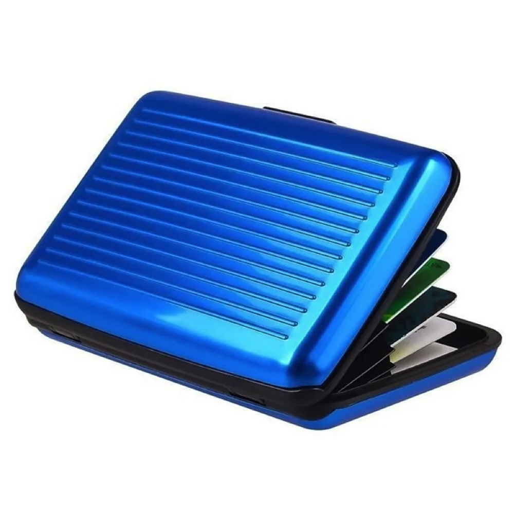 Portable Credit Card Holder Wallet Metal Name Card Holder Waterproof Credit Card Protector for Women Men Travel Wallet