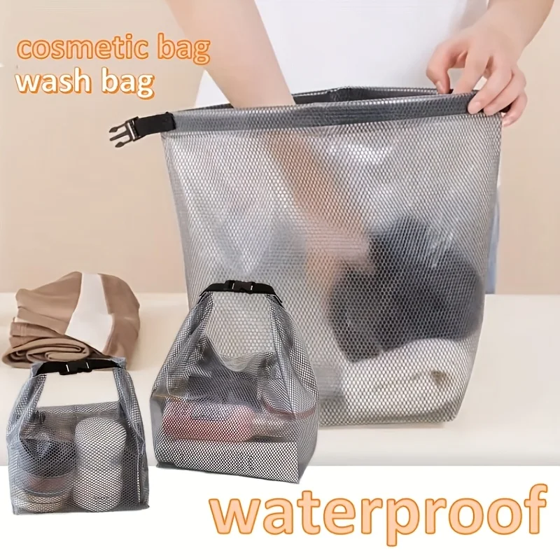 2PCS Waterproof Storage Bag Cosmetic Storage Bag Gym Swimming Clothing Storage Pouch Men Women Outdoor Travel Washing Bag