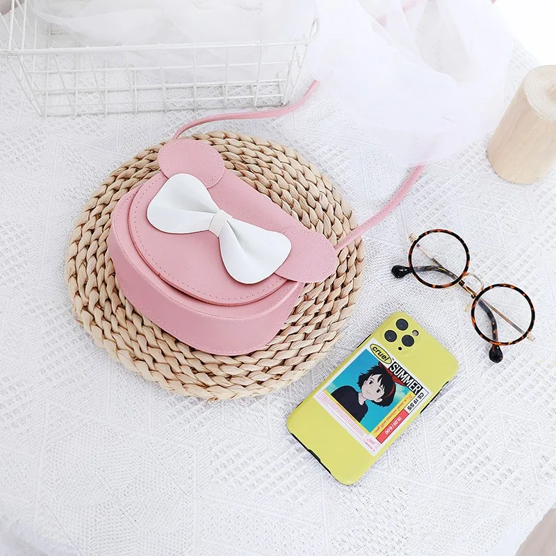 Stylish Mini Crossbody Shoulder Bag, Hard Shell Purse With Cute Mouse Ears And Bow, Suitable For Little Girls, Lovely Princess K