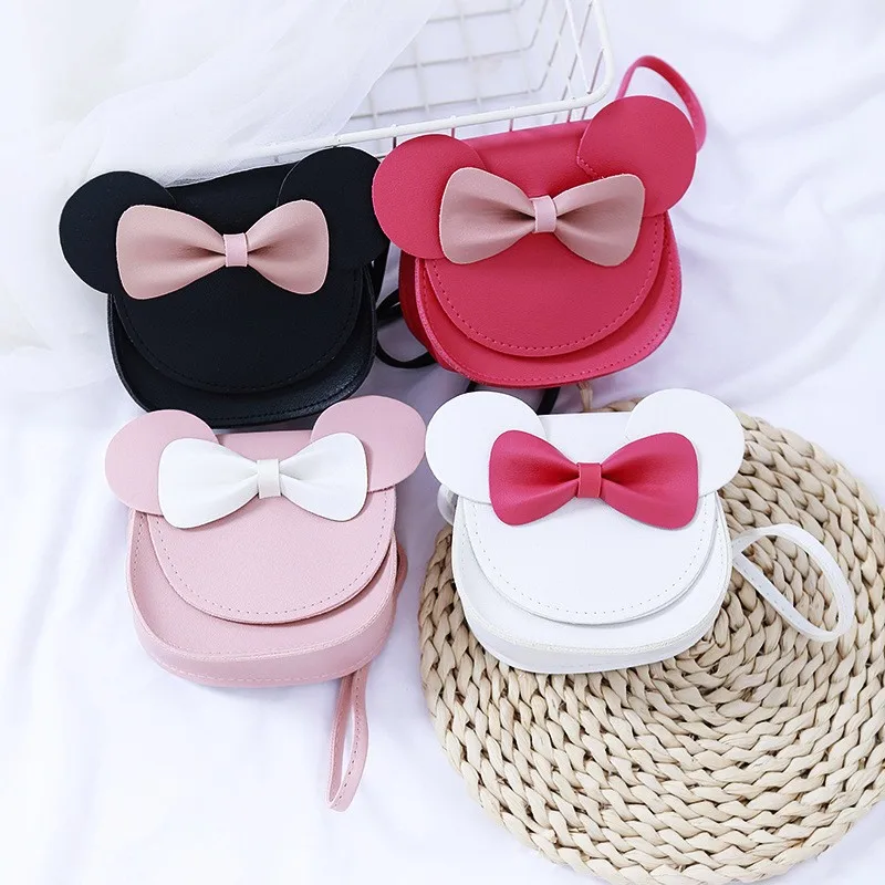 Stylish Mini Crossbody Shoulder Bag, Hard Shell Purse With Cute Mouse Ears And Bow, Suitable For Little Girls, Lovely Princess K