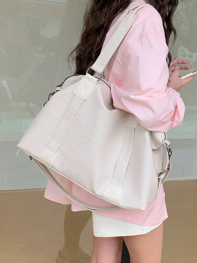 Fashion Tote Bag Leather Women Bag Simplicity Handbag Solid Vintage Shoulder Messenger Bag for Ladies