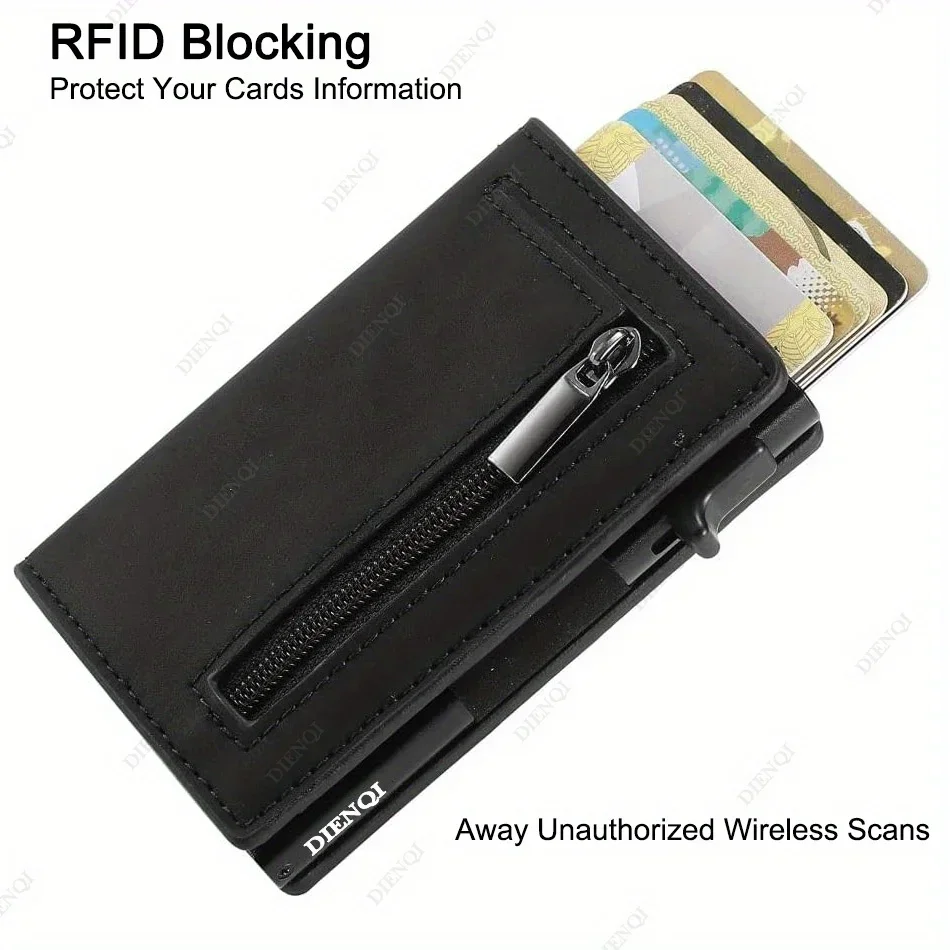 Rfid Credit Card HolderMen Wallets Luxury Money Bag Purse Metal Aluminium Slim Thin Small Smart Minimalistic Wallets for Men