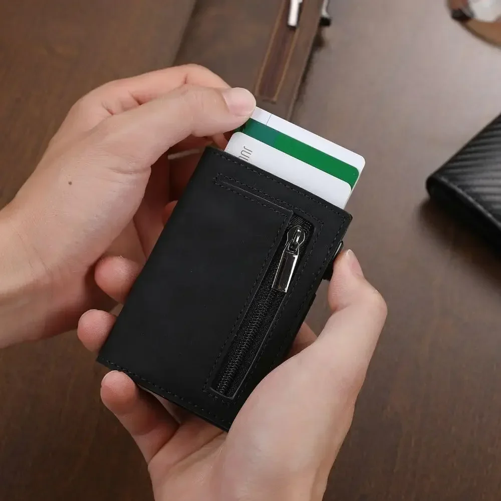 Rfid Credit Card HolderMen Wallets Luxury Money Bag Purse Metal Aluminium Slim Thin Small Smart Minimalistic Wallets for Men
