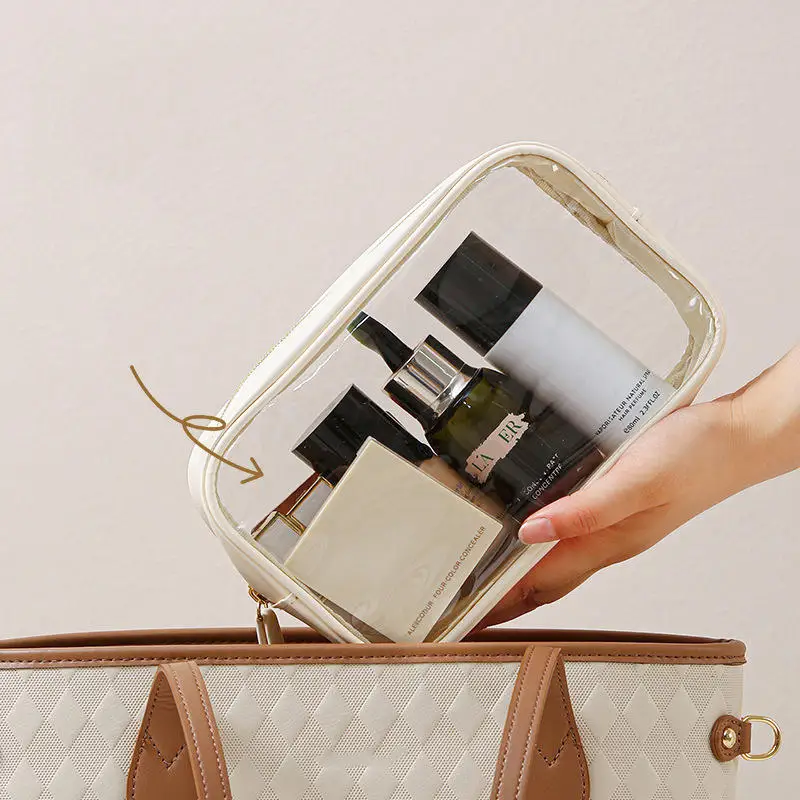 1/3PCS Waterproof Cosmetic Bag Portable Portable Cosmetic Storage Bag Large Capacity PVC Transparent Wash Bag Travel Storage Bag