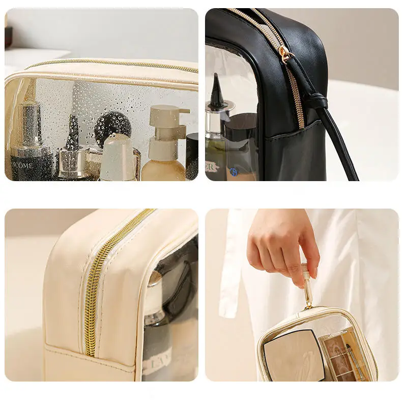 1/3PCS Waterproof Cosmetic Bag Portable Portable Cosmetic Storage Bag Large Capacity PVC Transparent Wash Bag Travel Storage Bag