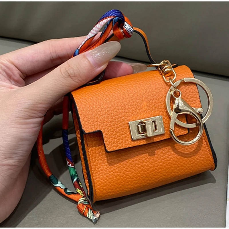 Light Luxury High-end Coin Purses Fashionable Exquisite Bag Accessories New Silk Scarf Bracelet Portable Mini Keychain Pendants