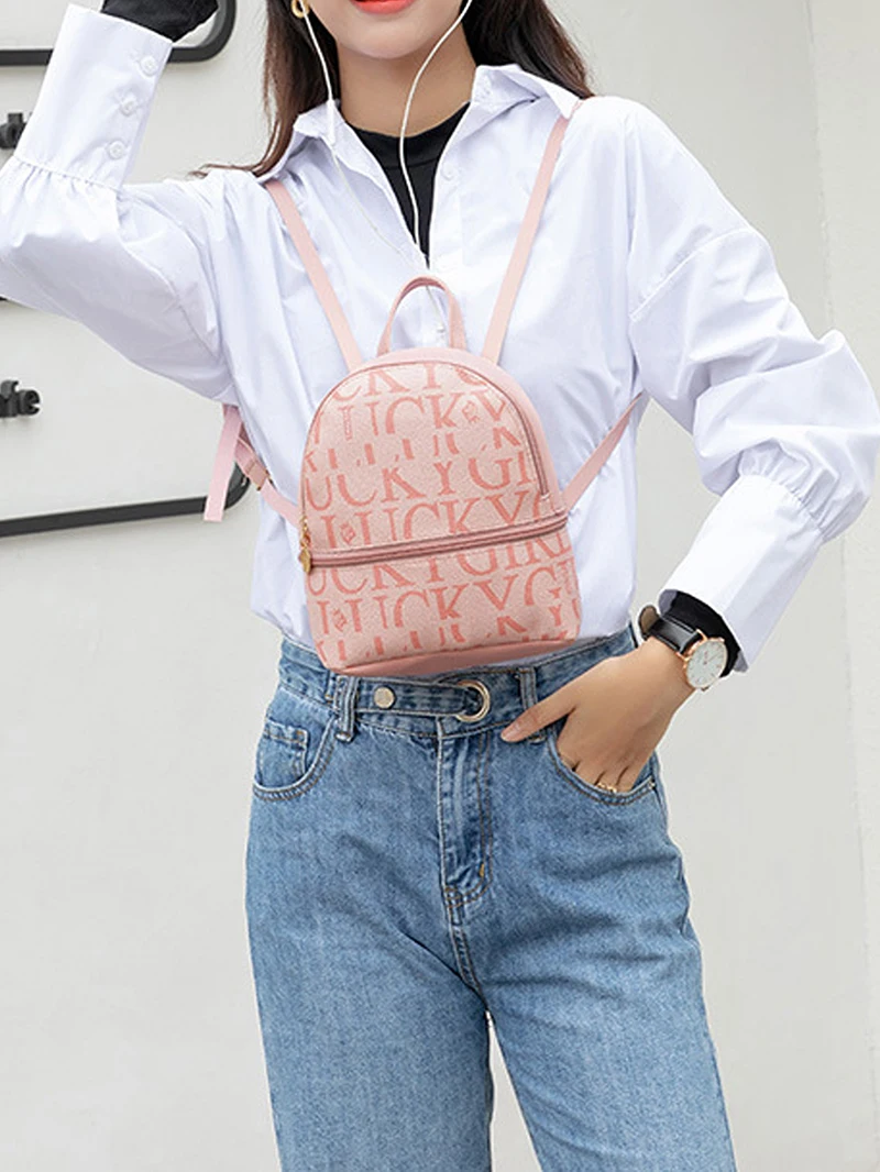 Mini Backpack Fashion Retro Crossbody Bag Small Cute Purse Leather PU Little Backpack for Women Trip Travel Outting Bag
