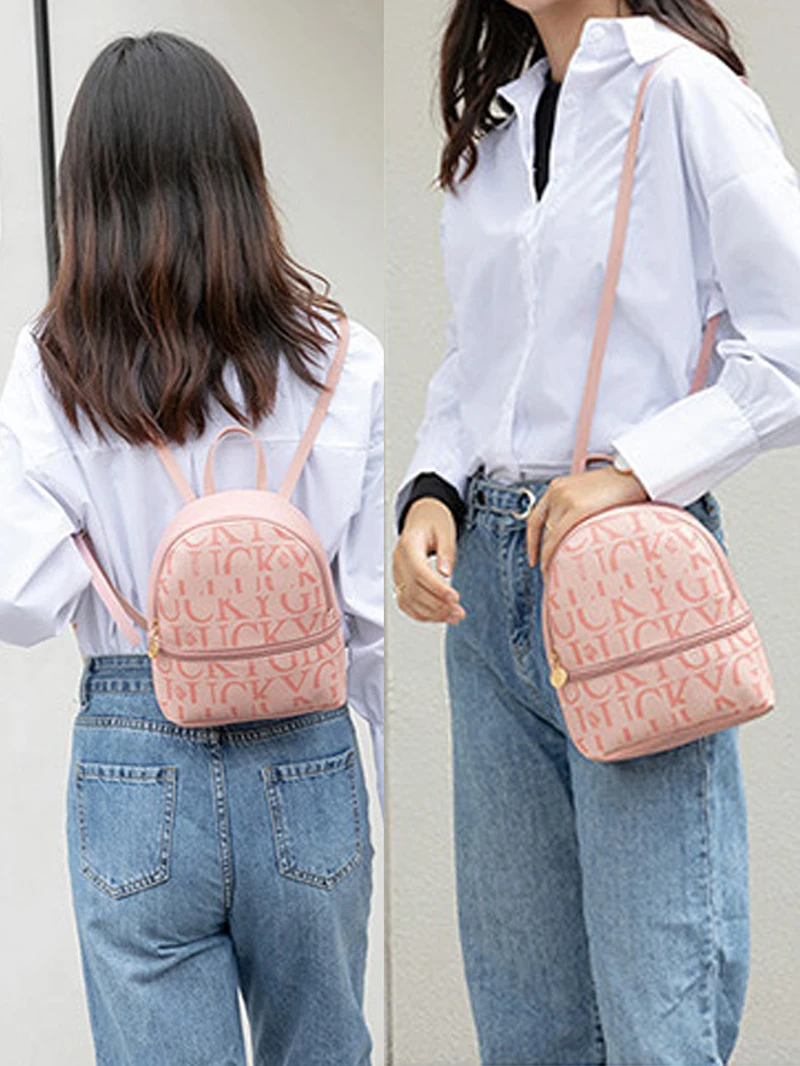 Mini Backpack Fashion Retro Crossbody Bag Small Cute Purse Leather PU Little Backpack for Women Trip Travel Outting Bag