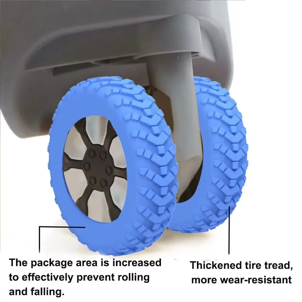 8Pcs/Set Thicken Texture Silicone Wheels Protector For Luggage Reduce Noise Travel Luggage Wheels Cover Luggage Accessories