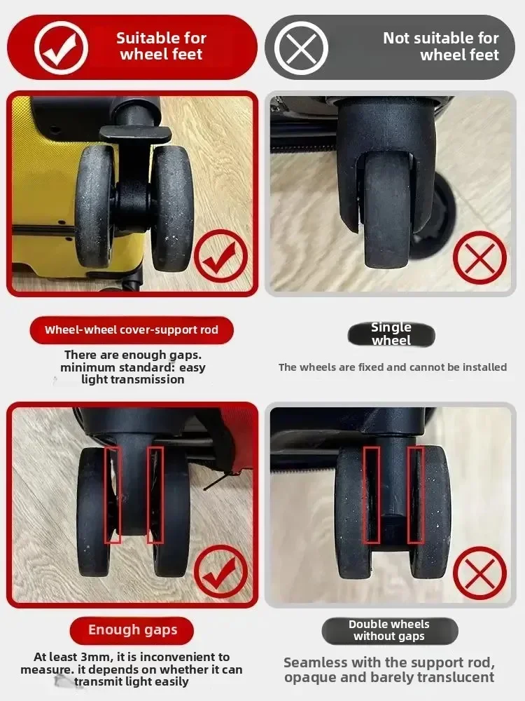 8pcs Universal Luggage Suitcase Wheels Silicone Wear Resistant Trolleys Case Caster For Suitcase