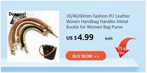 30/40/60cm Fashion PU Leather Woven Handbag Handles Metal Buckle for Women Bag Purse Replace Shoulder Strap Handle Accessories