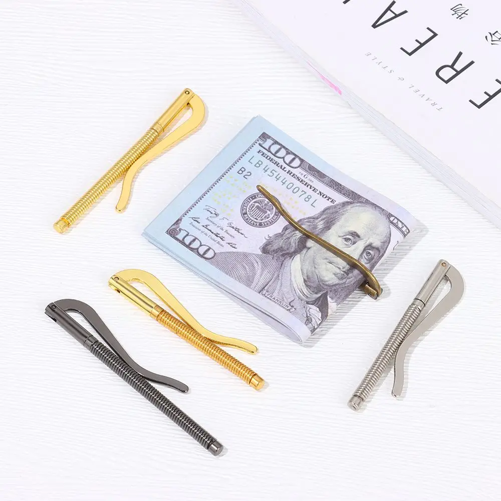 Durable Replace Parts Metal Simple Cash Holder Money Clip Spring Clamp Bar Wallet