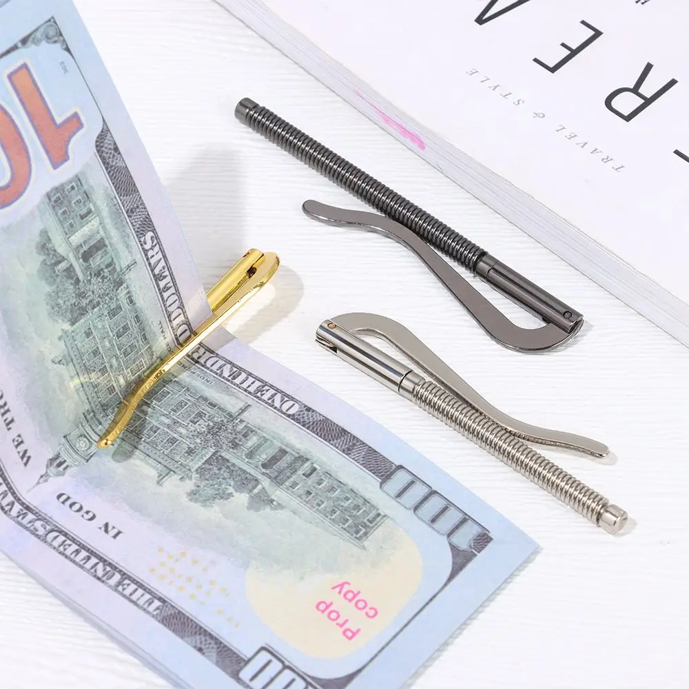 Durable Replace Parts Metal Simple Cash Holder Money Clip Spring Clamp Bar Wallet