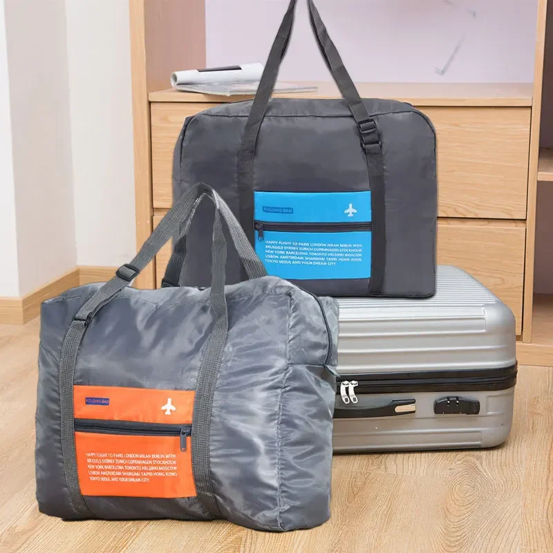New foldable waterproof travel luggage bag, large capacity luggage storage bag, boarding luggage travel handbag, suitable for bu