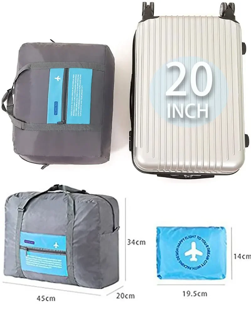 New foldable waterproof travel luggage bag, large capacity luggage storage bag, boarding luggage travel handbag, suitable for bu