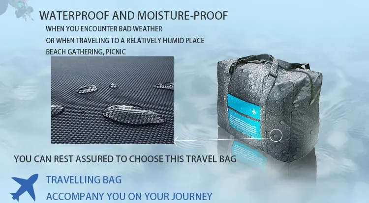 New foldable waterproof travel luggage bag, large capacity luggage storage bag, boarding luggage travel handbag, suitable for bu