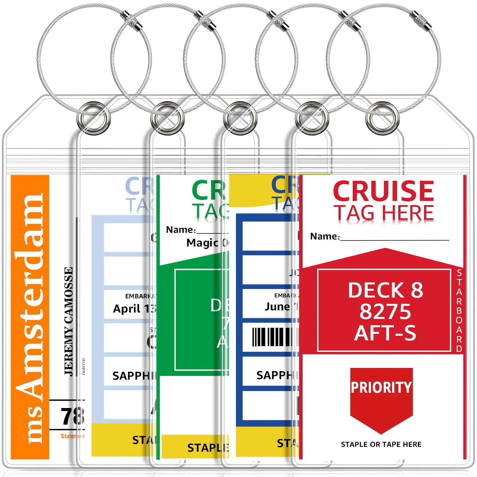 1-8pcs Cruise Luggage Suitcase Tag Label for Easy Sorting Waterproof Transparent Thicken PVC Cruise Travel Luggage Aircraft Tag