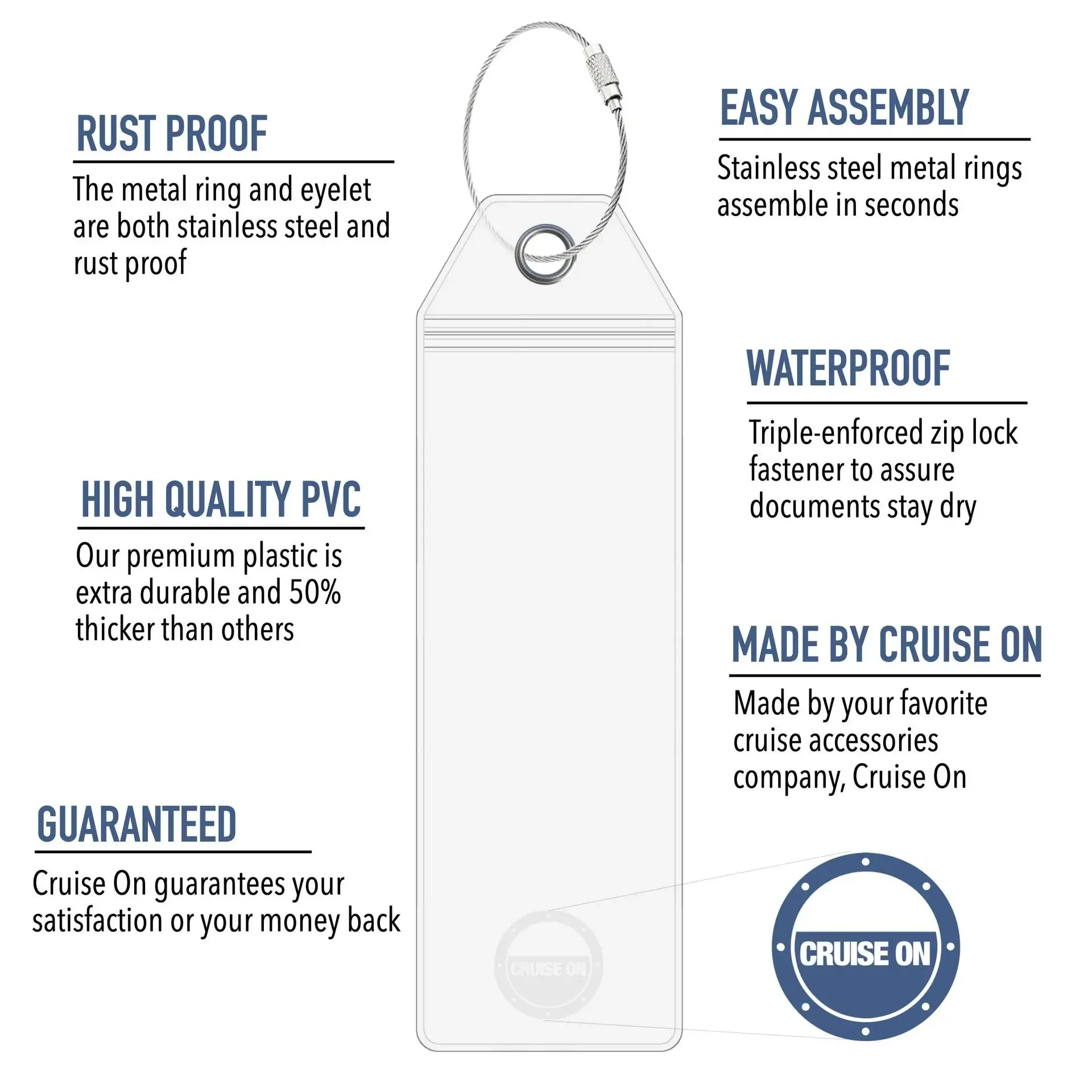 1-8pcs Cruise Luggage Suitcase Tag Label for Easy Sorting Waterproof Transparent Thicken PVC Cruise Travel Luggage Aircraft Tag