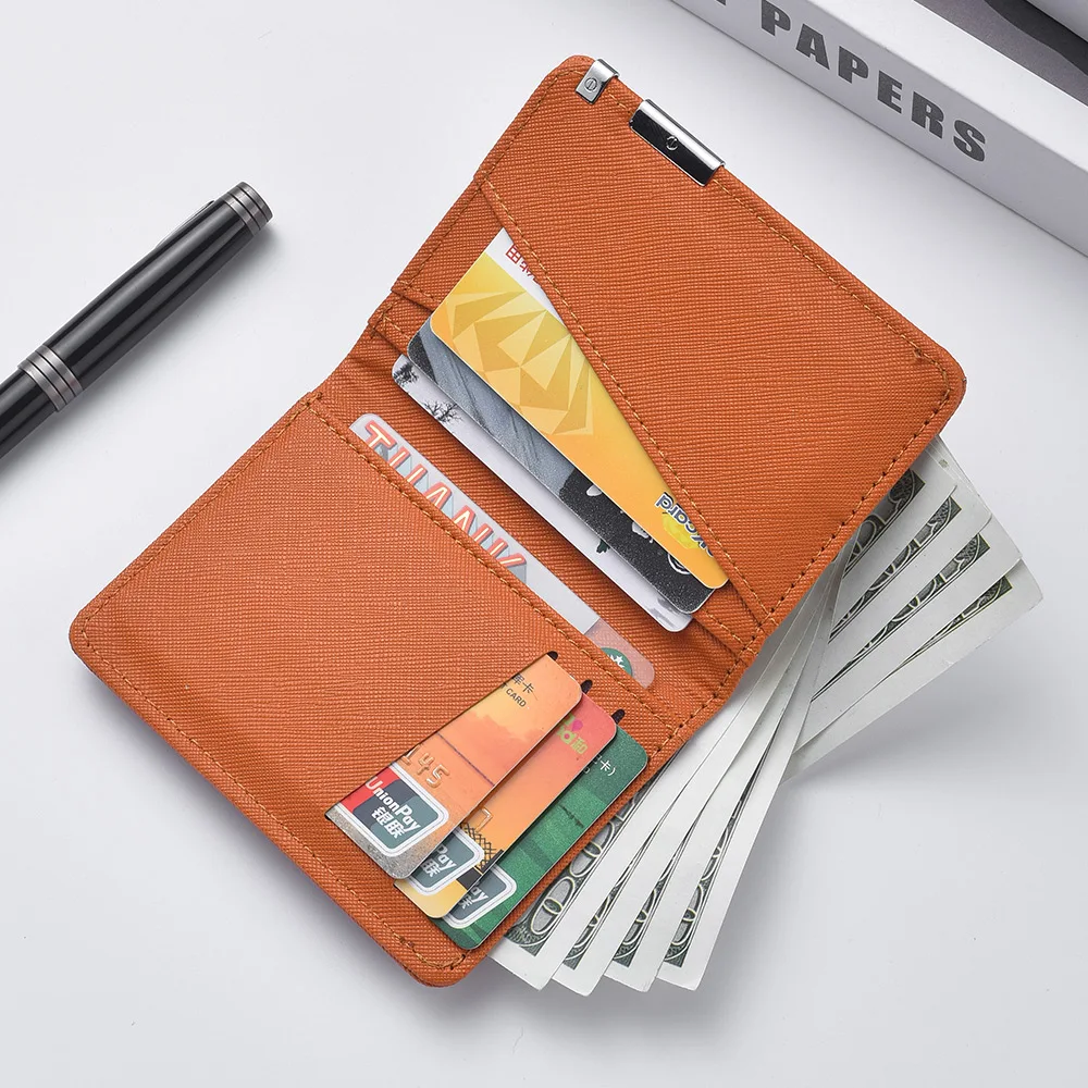 Black Faux Leather Small Slim Business-Style Wallet - Multiple Card Slots, Credit Card and Driver's License Holder, Geometric In