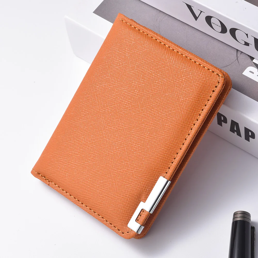 Black Faux Leather Small Slim Business-Style Wallet - Multiple Card Slots, Credit Card and Driver's License Holder, Geometric In
