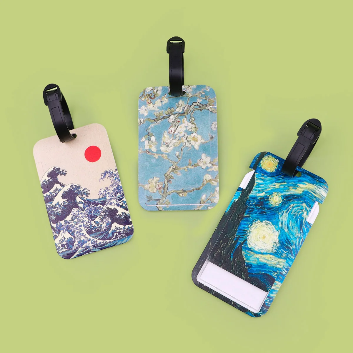 Oil Painting Plastics Baggage Tag Artistic Suitcase Backpack Anti-Lost Listing ID Card Holder Fashion Luggage Accessories Gifts
