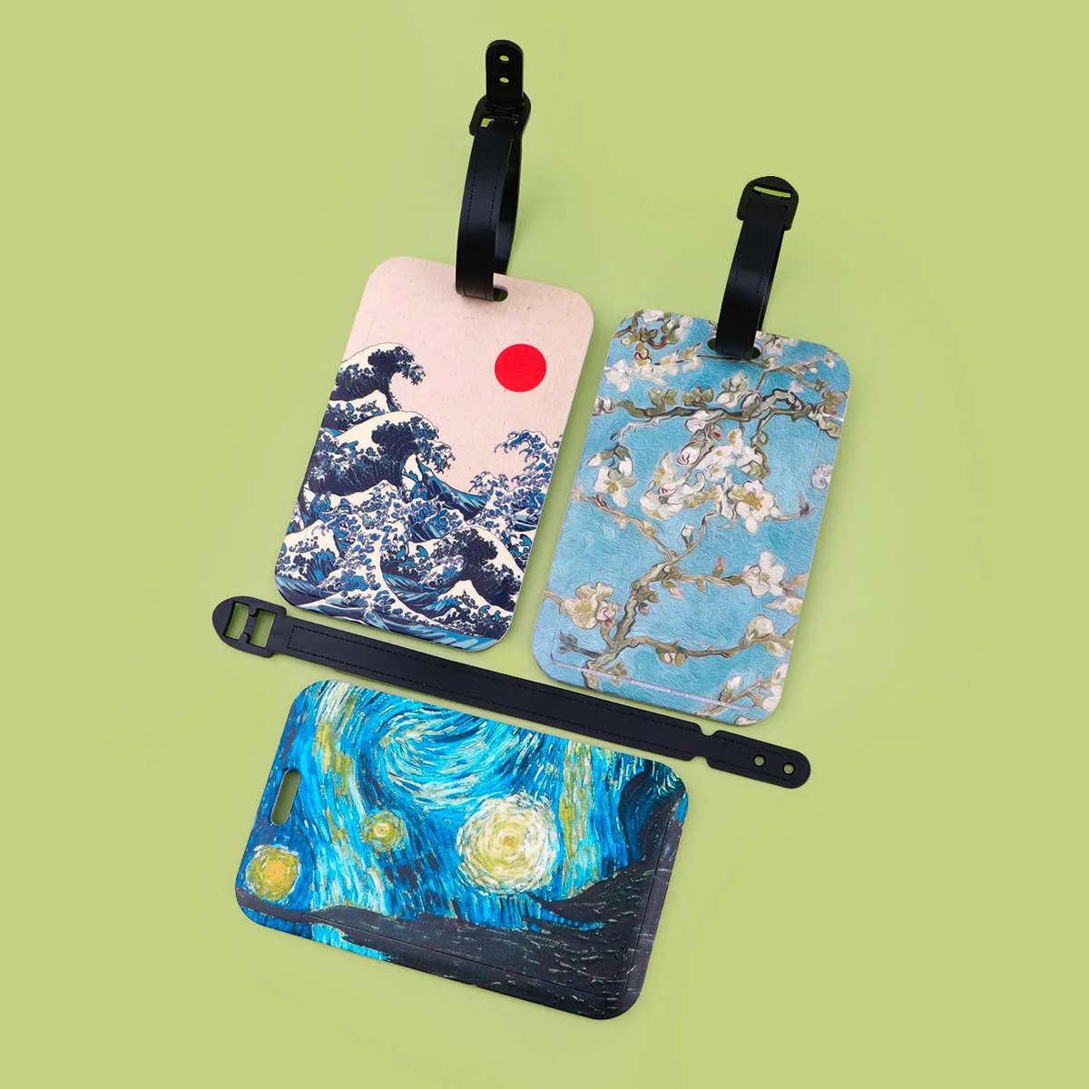 Oil Painting Plastics Baggage Tag Artistic Suitcase Backpack Anti-Lost Listing ID Card Holder Fashion Luggage Accessories Gifts